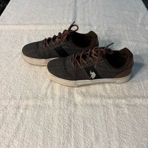 U.S. Polo Assn. Men’s Black and Brown Sneakers with Lace-Up Design